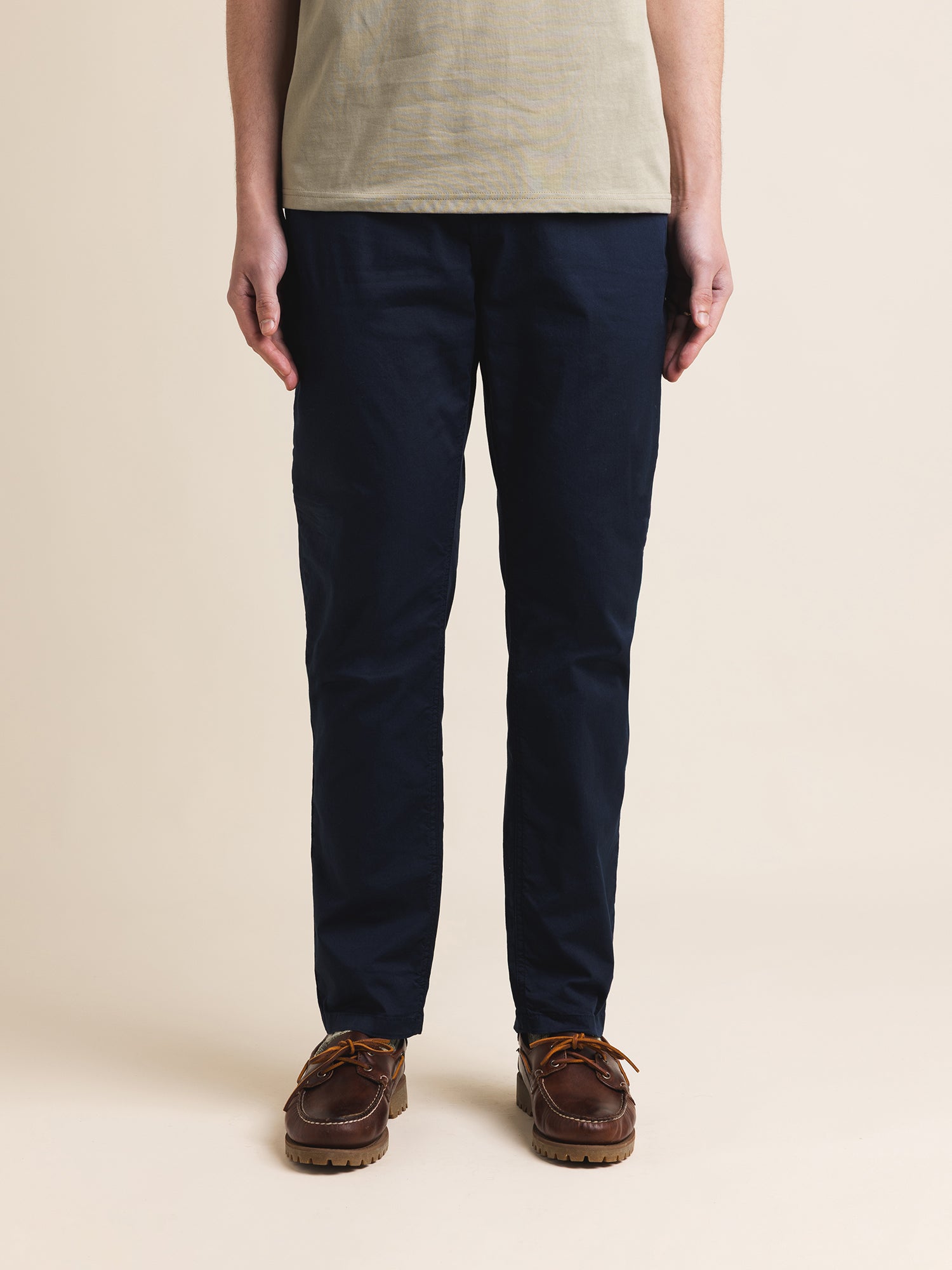 Inverness Trouser in Dark Navy Cotton Twill