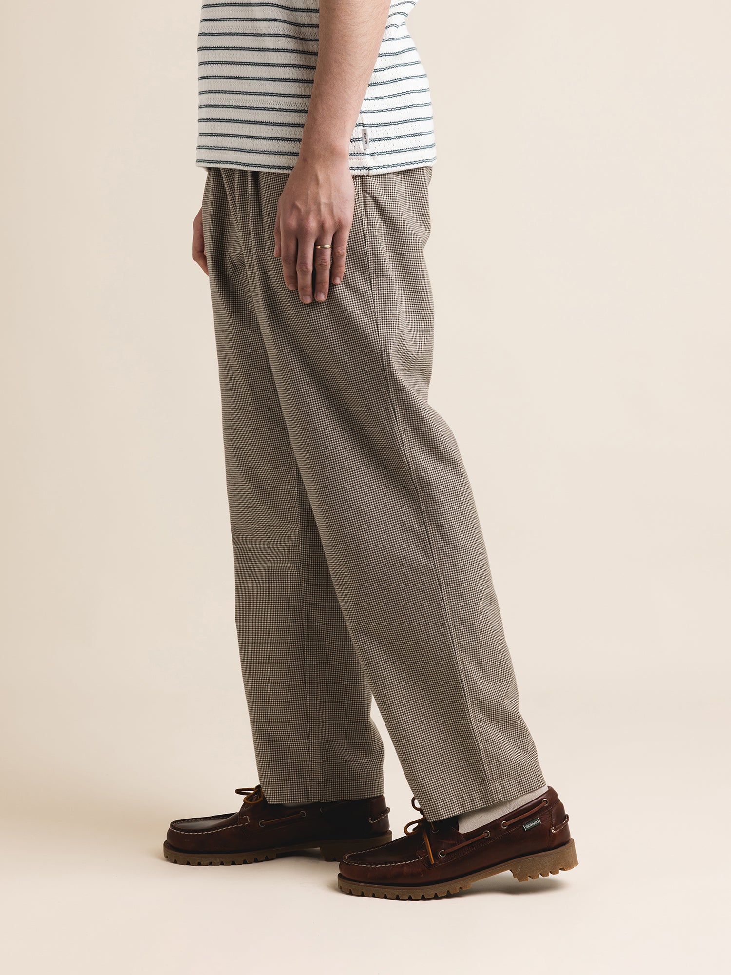 Doune Pant in Olive Check Organic Cotton