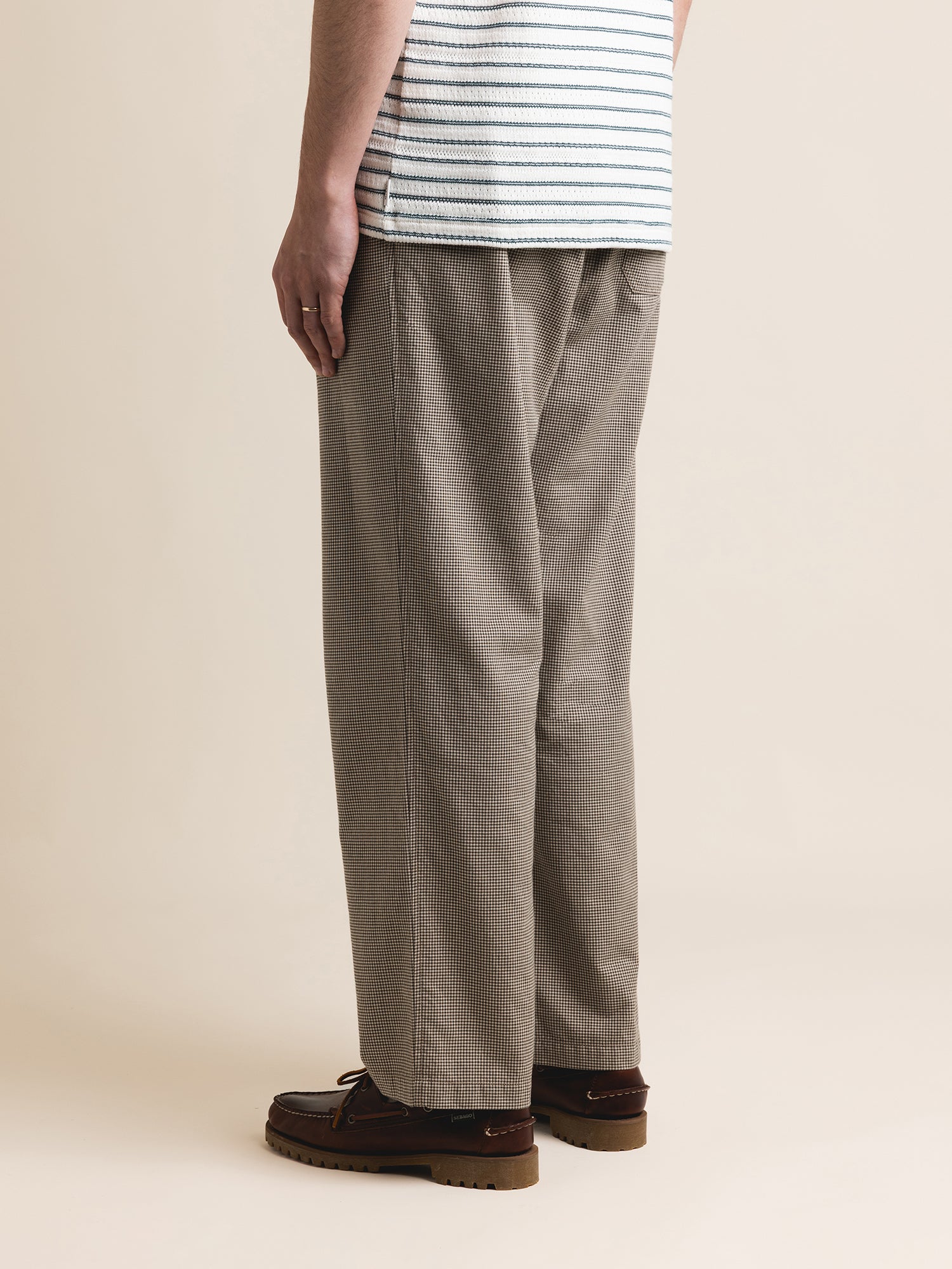 Doune Pant in Olive Check Organic Cotton