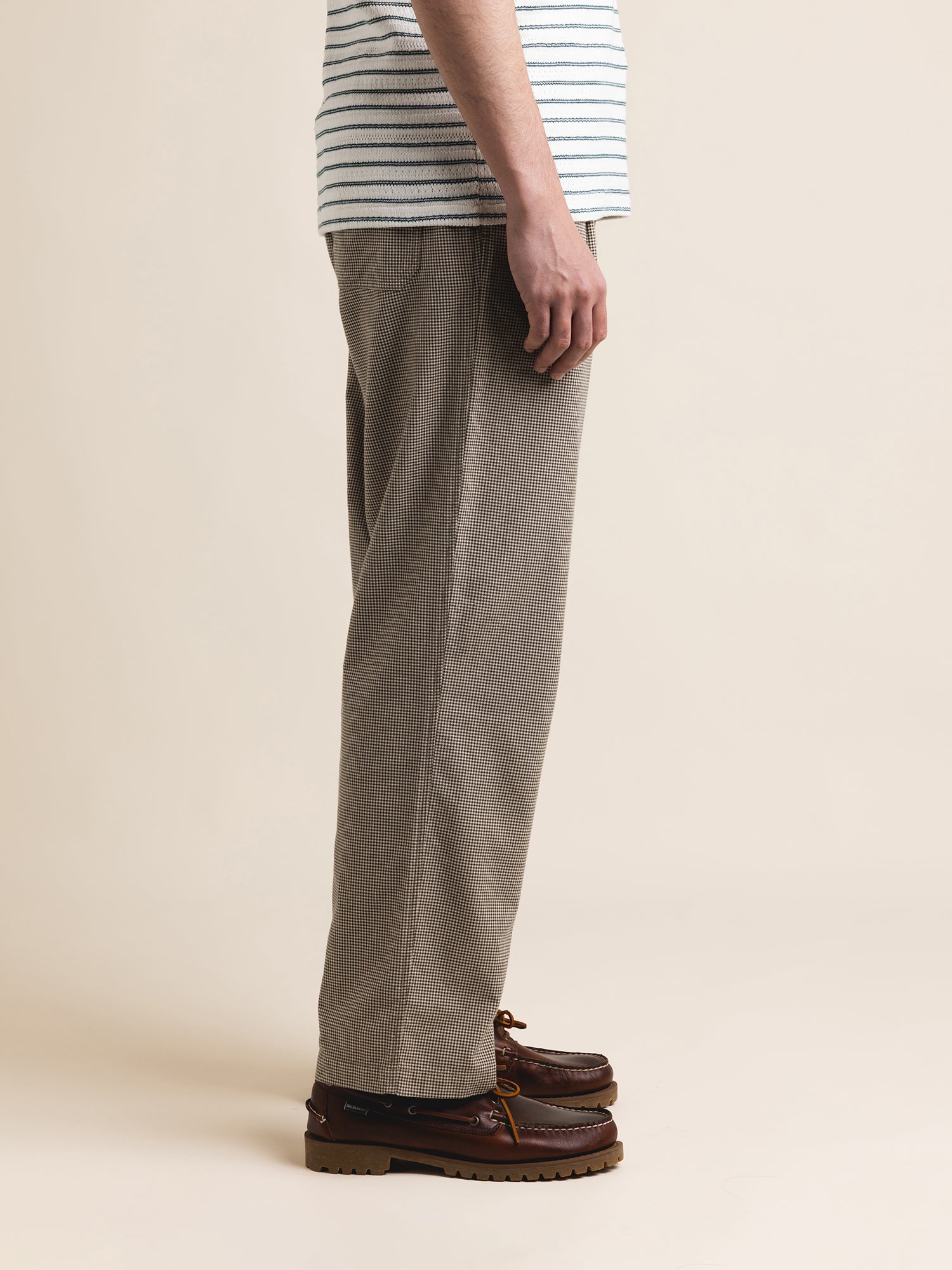 Doune Pant in Olive Check Organic Cotton