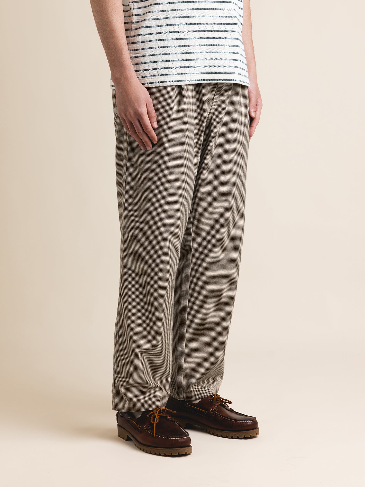 Doune Pant in Olive Check Organic Cotton