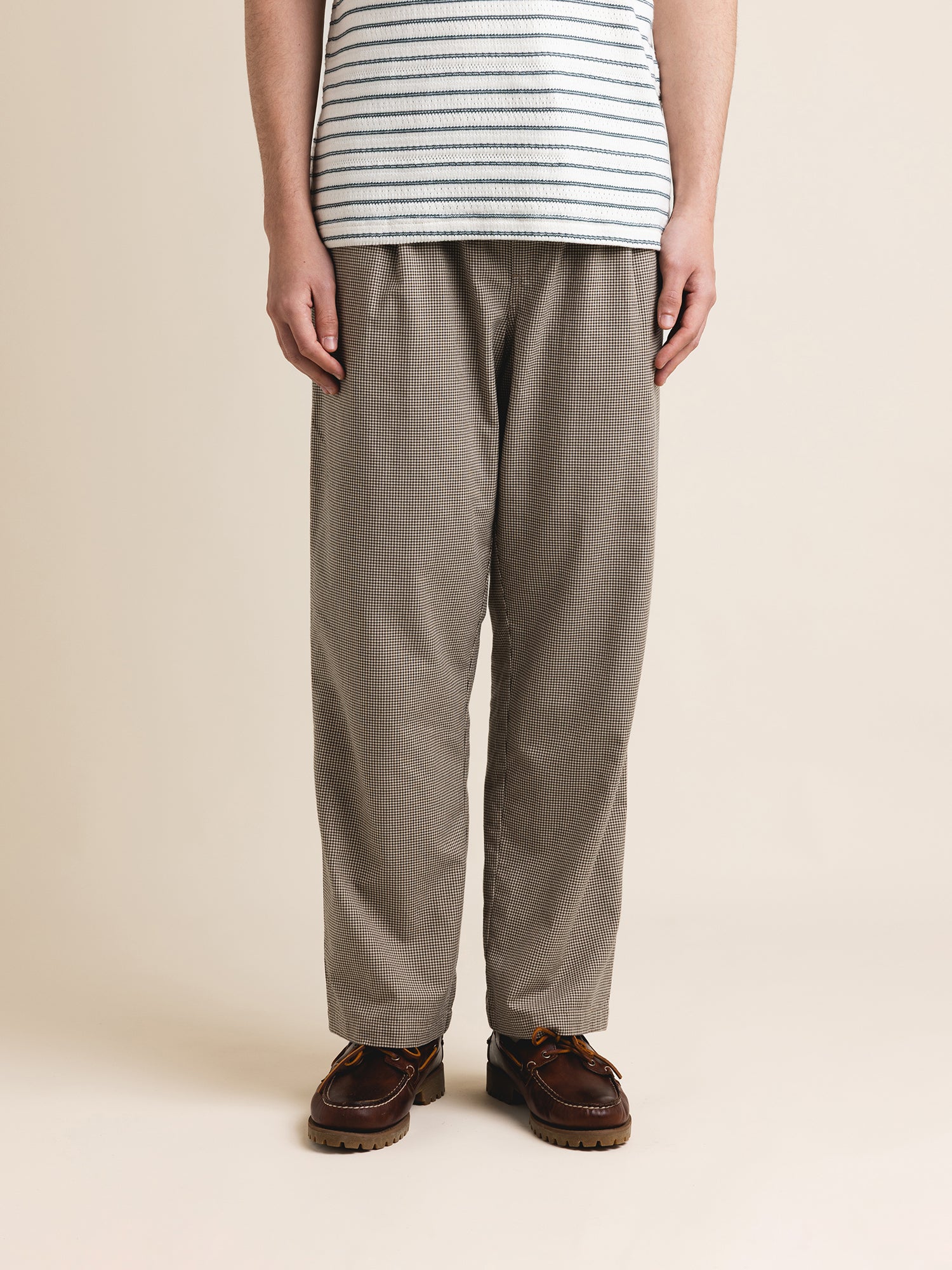 Doune Pant in Olive Check Organic Cotton