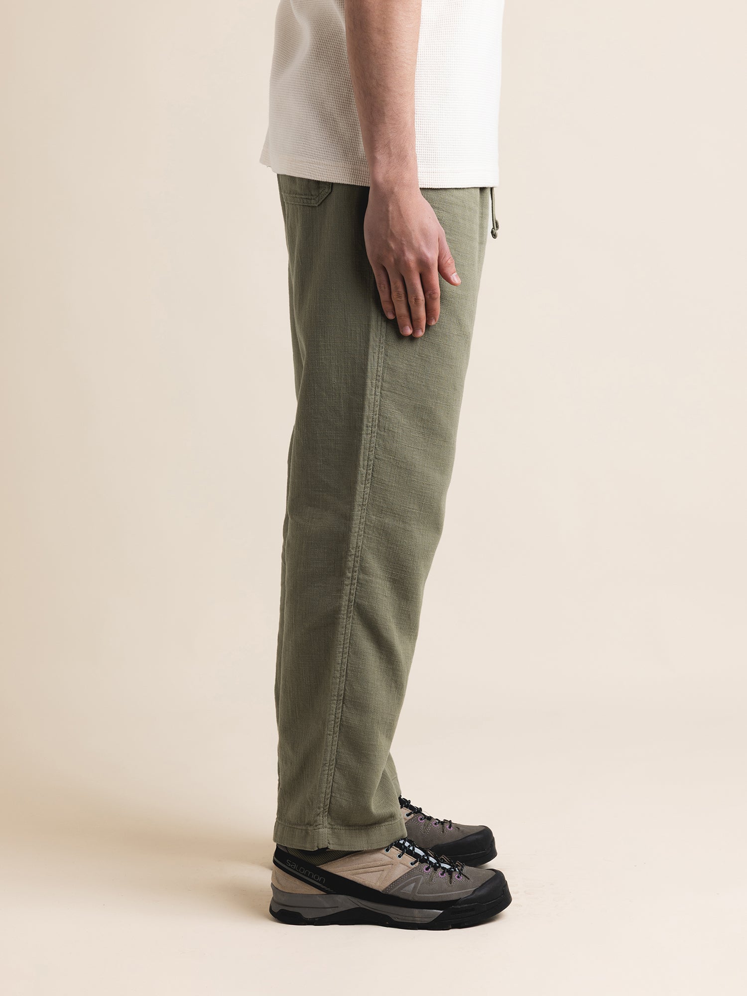 Doune Pant in Military Slub Cotton
