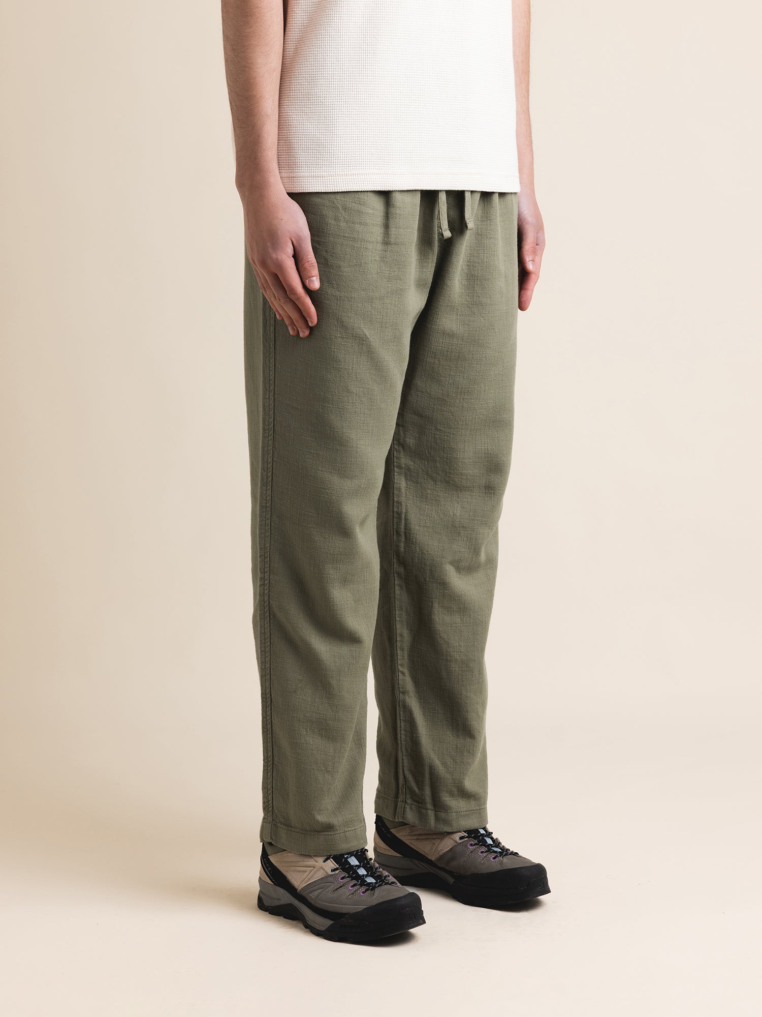 Doune Pant in Military Slub Cotton