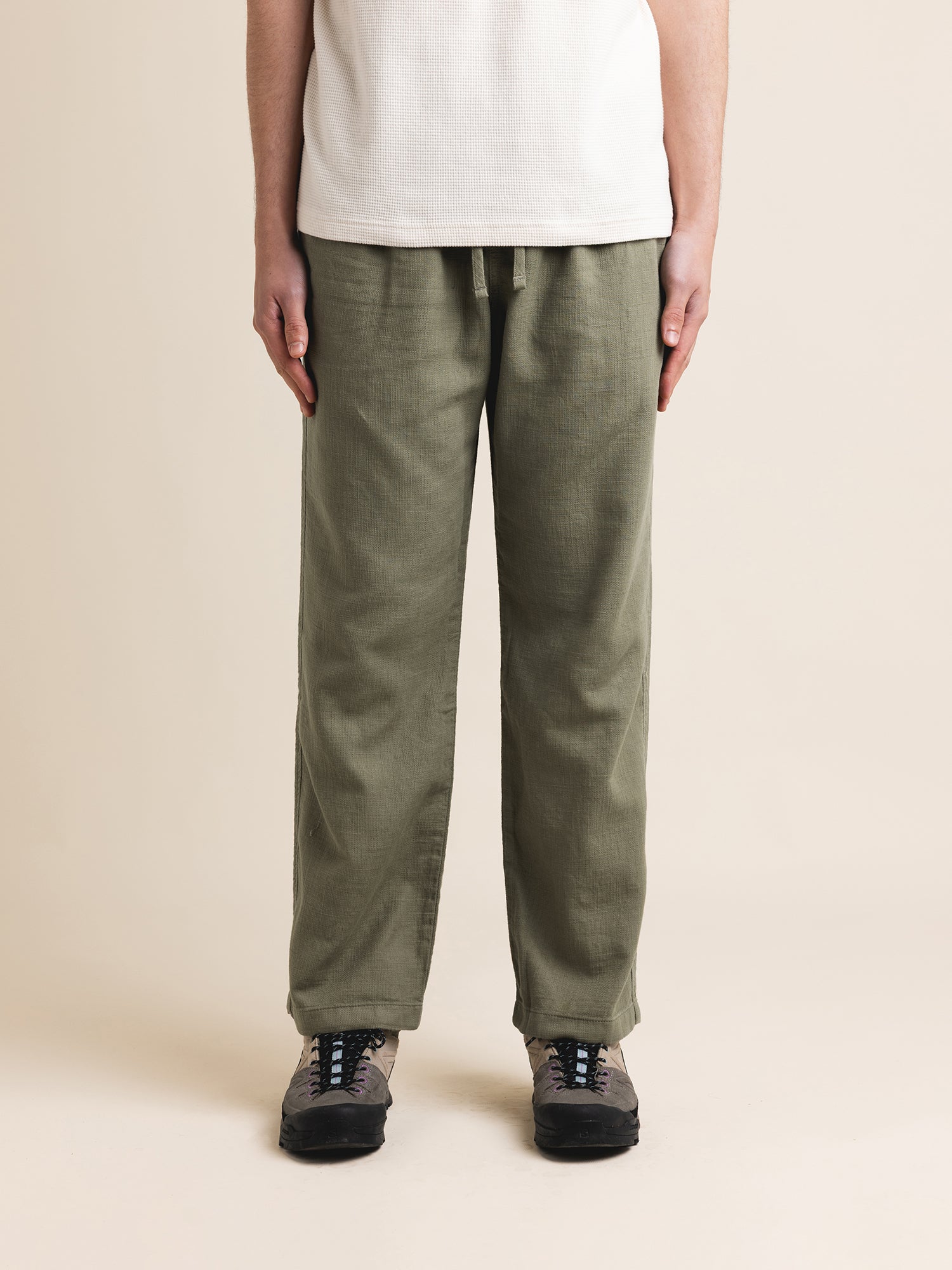 Doune Pant in Military Slub Cotton
