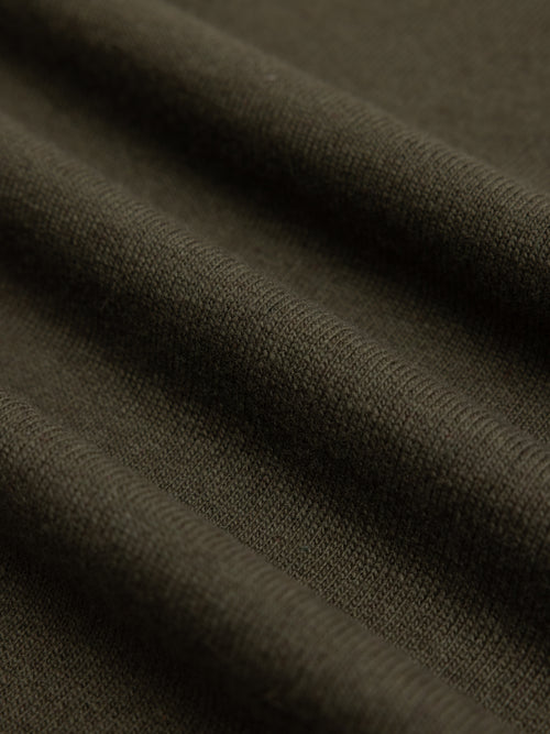 Teviot Crew Neck in Olive Merino Wool & Cashmere
