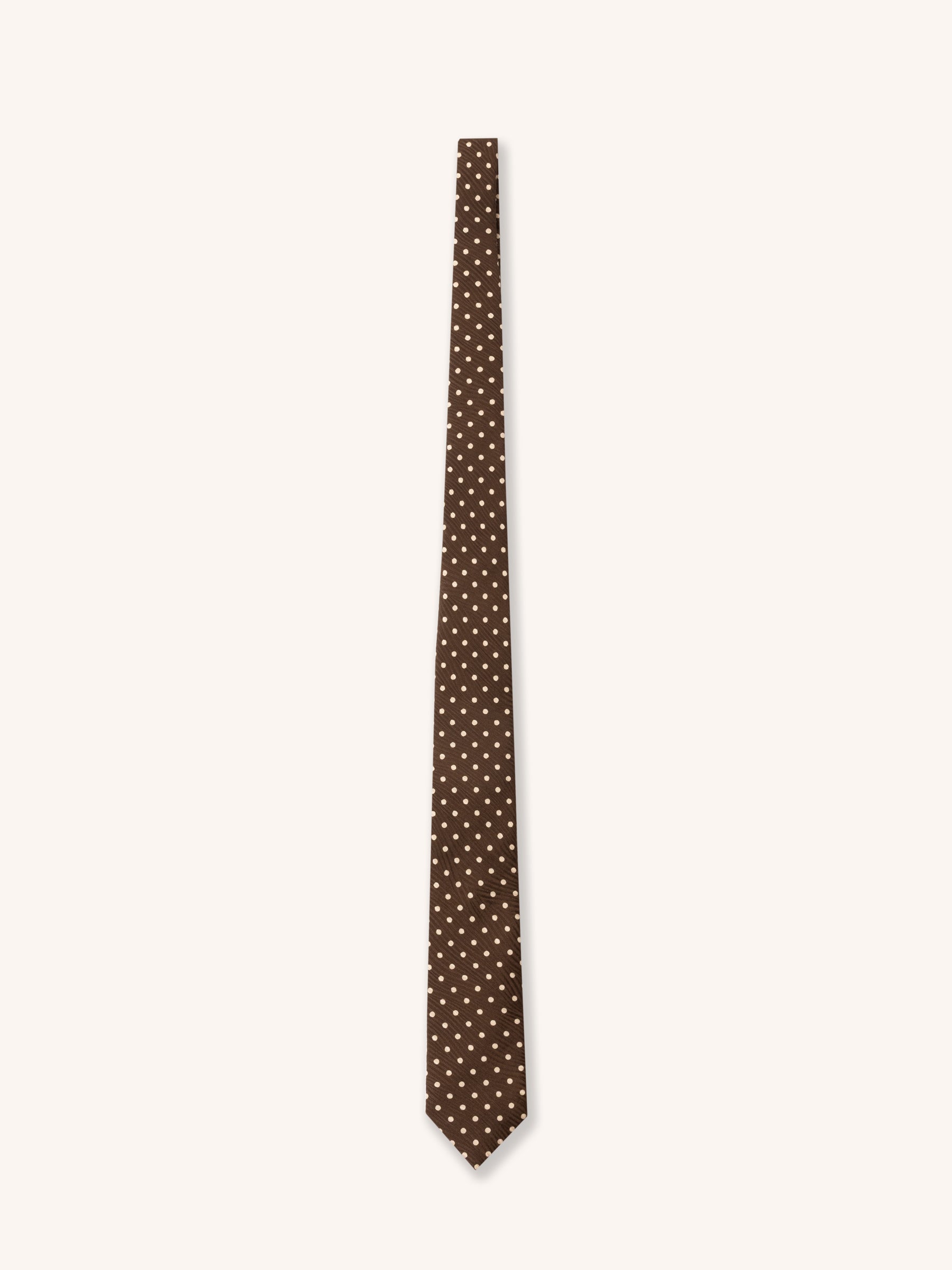 Silk Tie in Peat Polka Dot