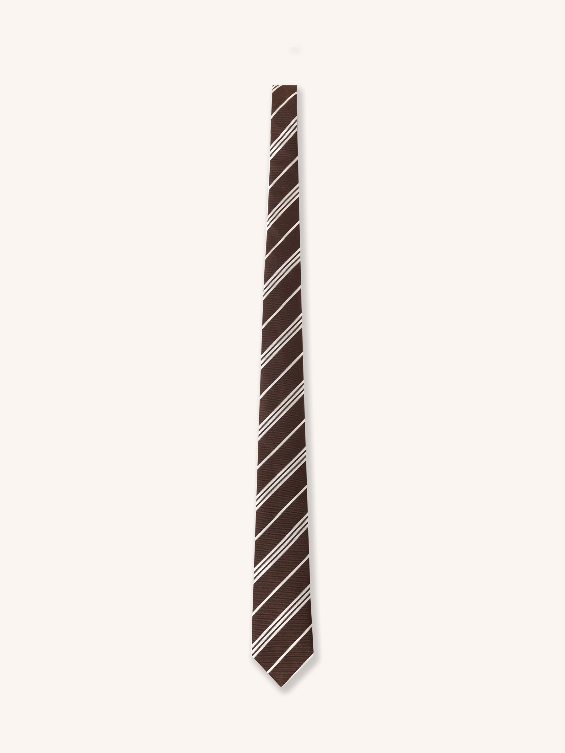 Silk Tie in Peat Stripe