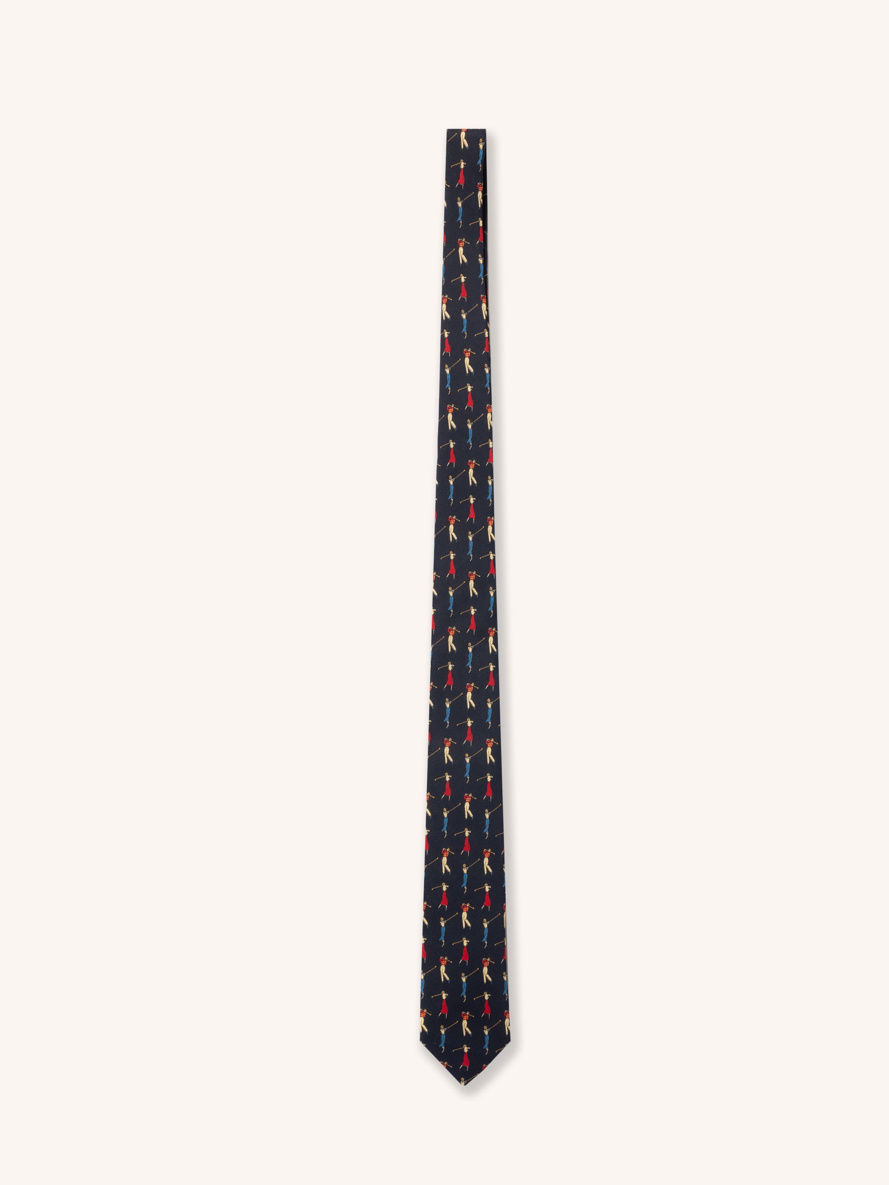 Silk Tie in Navy Golf Motif