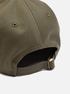 An adjustable strap to the back of the KESTIN Logo Cap in Olive Green.