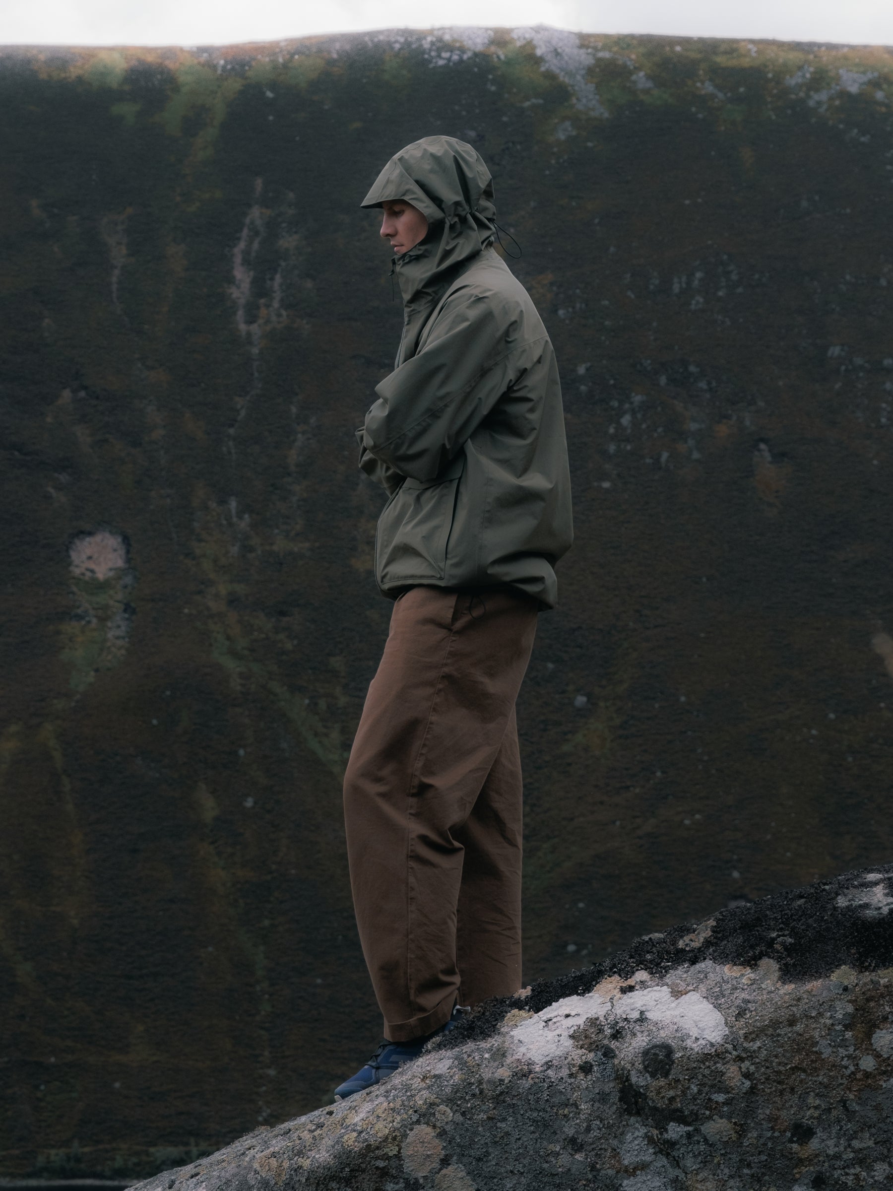 Dunkeld Shell Jacket in Olive 3L Waterproof Cloth