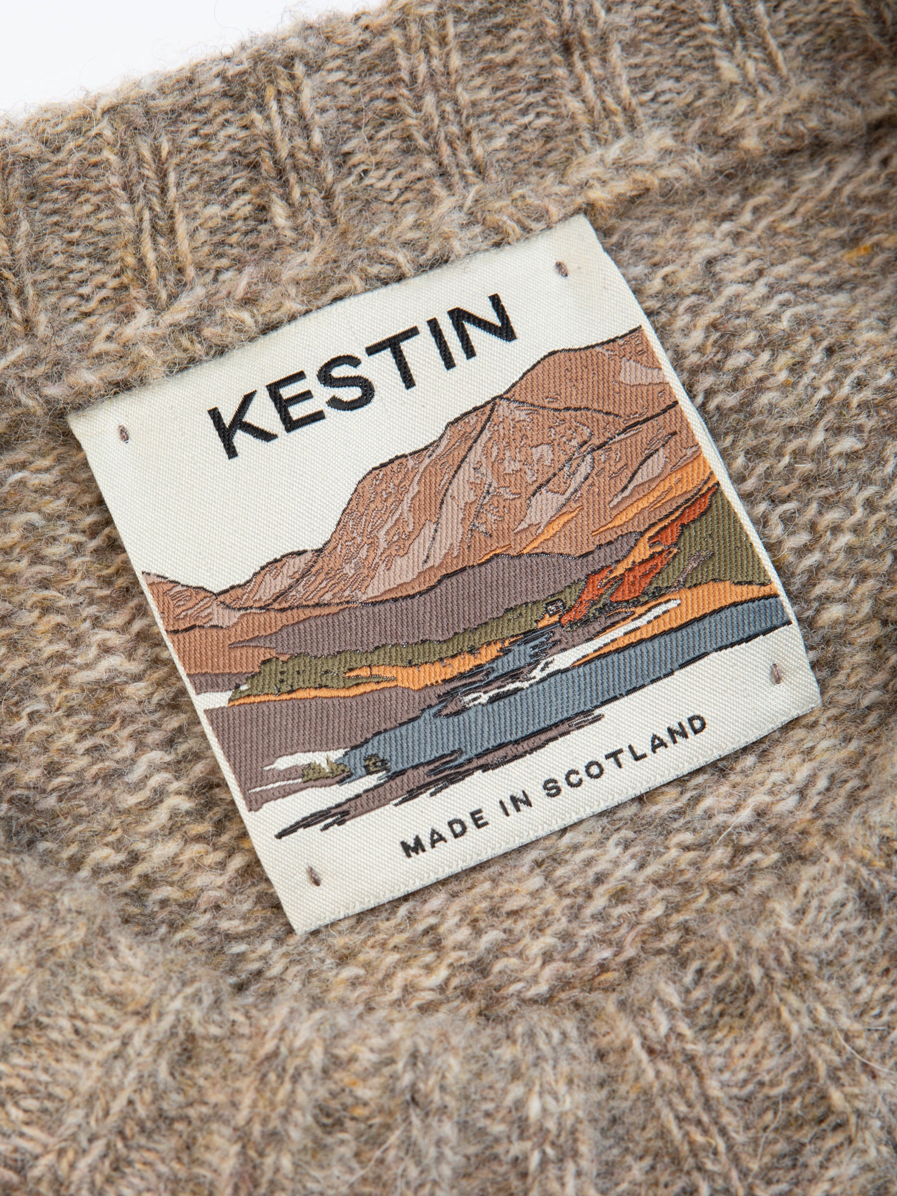 Brushed Shetland Crew Knit in Tangerine Lambswool