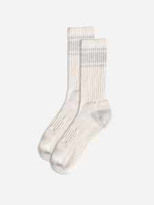 Elgin Cotton Sock in Ecru/ Grey Marl