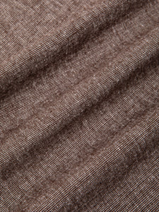A brown marl fabric made from a blend of cotton and linen, used to make a KESTIN suit.