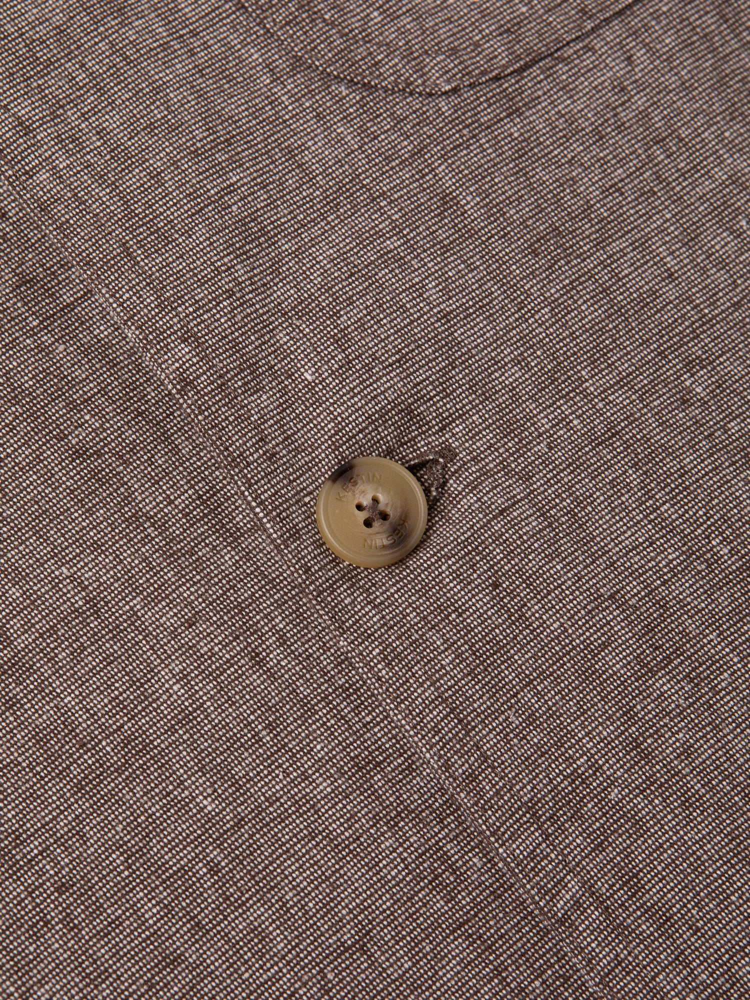 The button to the front of the Stac Blazer by British menswear brand KESTIN.