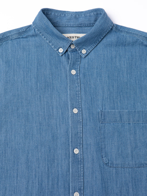 Raeburn Button Down Shirt in Washed Denim