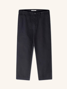 A black cotton canvas pair of pants from designer menswear brand KESTIN.