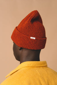 A knitted beanie, made in Scotland from a premium wool.