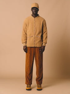 A model wearing the Dreghorn Fleece by designer menswear brand KESTIN.