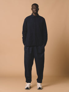 Armadale Overshirt in Naval Navy Brushed Cotton