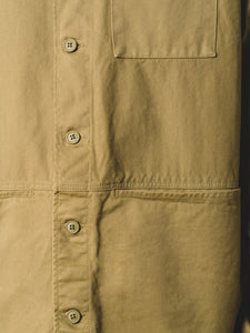 A twill overshirt from Scottish designer KESTIN, made from a green cotton.