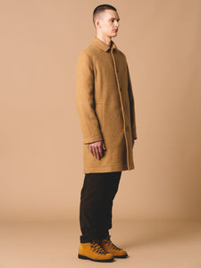 A side angle of the Edinburgh Overcoat, which is made in the UK from a warm, winter-ready Italian Wool.