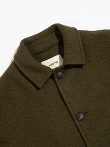 A close-up of an Italian Overcoat, made from a warm winter wool of Italian origin.