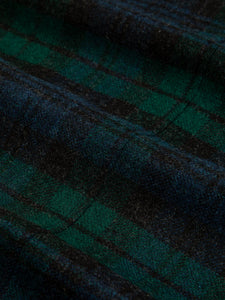 A Black Watch Tartan check, woven into a British Wool material, which is used to make warm winter overcoats.
