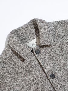 The collar of an Edinburgh Overcoat by designer British brand KESTIN.