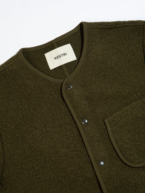 A fleece cardigan by British premium menswear brand KESTIN, made from Italian wool.