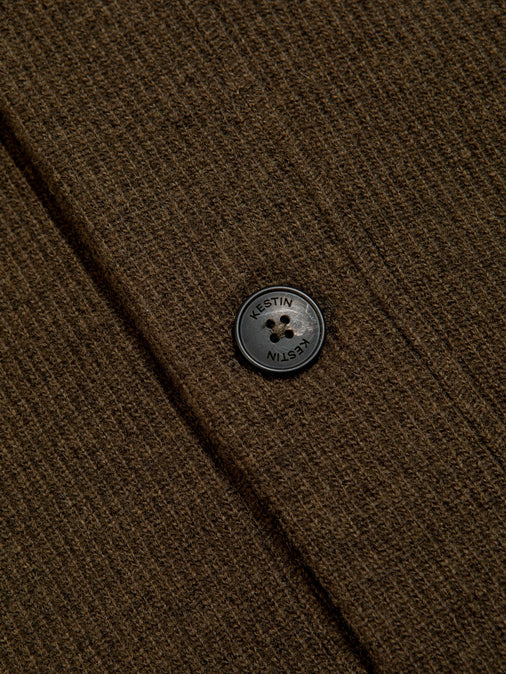 A knitted Japanese wool fabric, blended with cotton, with a branded KESTIN button.