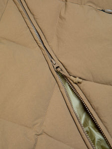 A two-way zipper, sewn onto a men's premium winter vest.