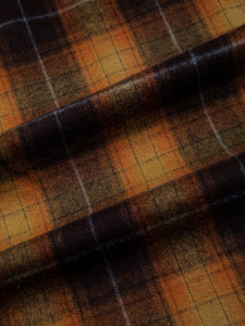 This premium Japanese Brushed Cotton is used to make the KESTIN Men's Dirleton Shirt, in a Rust Brown Check.