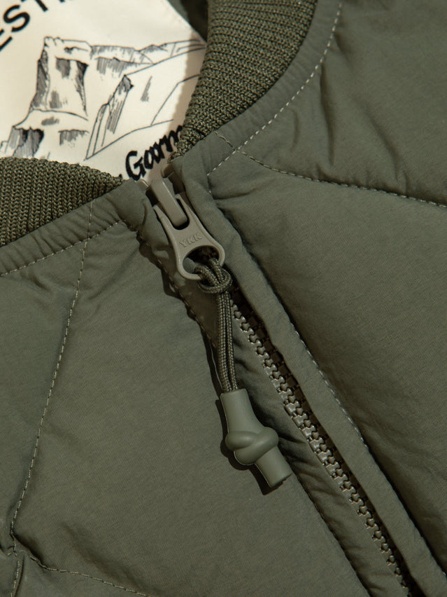 A close-up of a men's premium insulated vest.