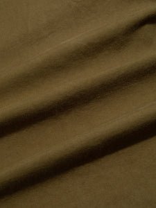 A cotton ripstop material in an olive green colour, used to make the KESTIN Clyde Pants.
