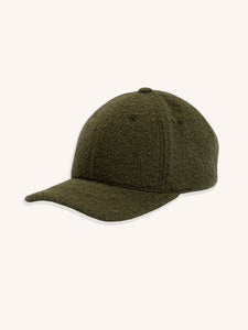 A forest green cap from Scottish brand KESTIN, made from virgin wool.