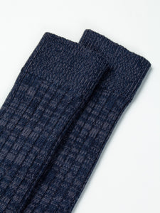 Hawick Cotton Socks in Navy Marl