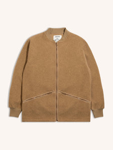 A tan coloured winter fleece by Scottish menswear brand KESTIN.