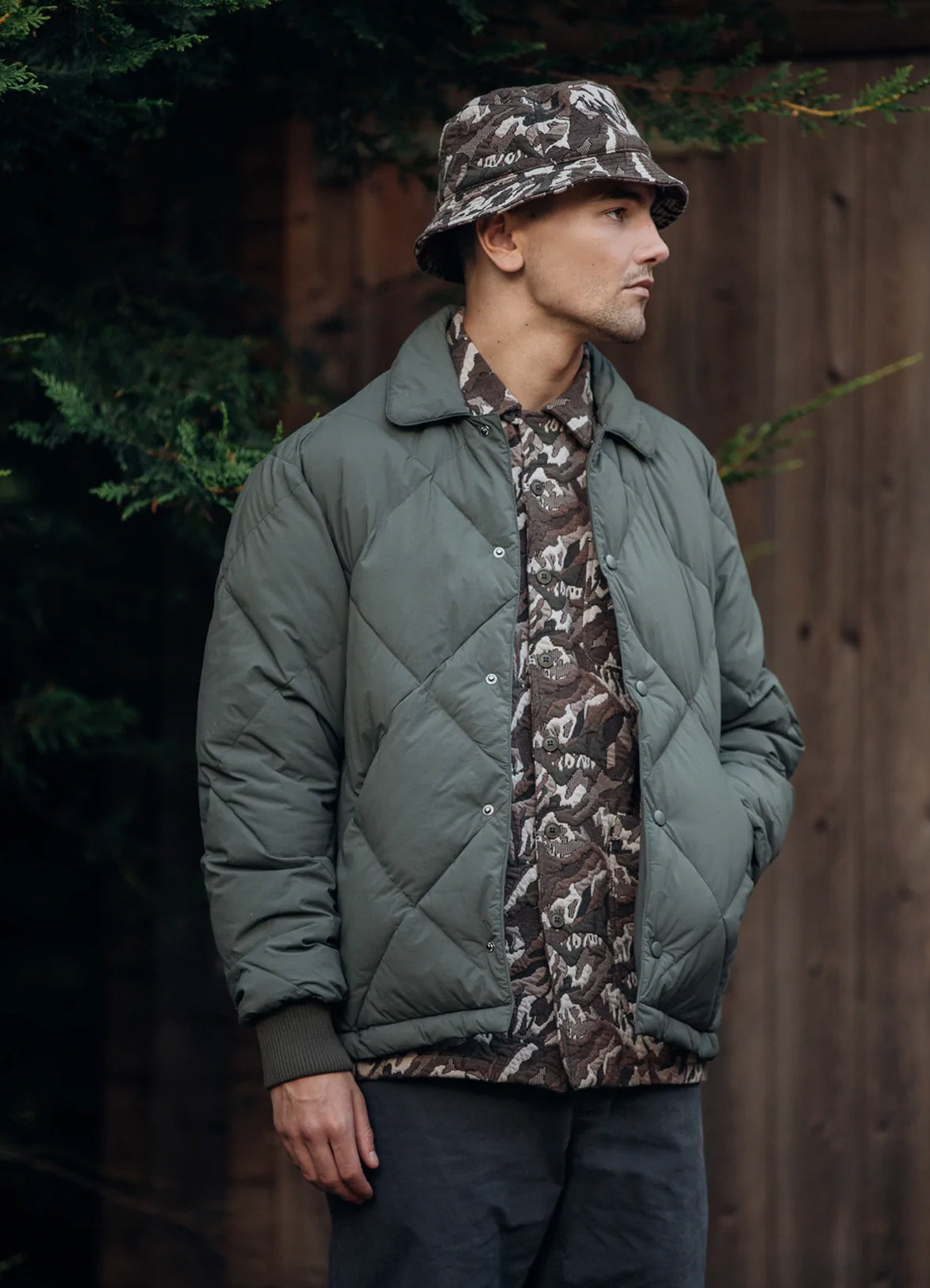 Dunbar Down Jacket in Olive
