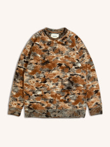 A fleece sweatshirt by designer menswear brand KESTIN, in a Rust Camo Italian Wool.