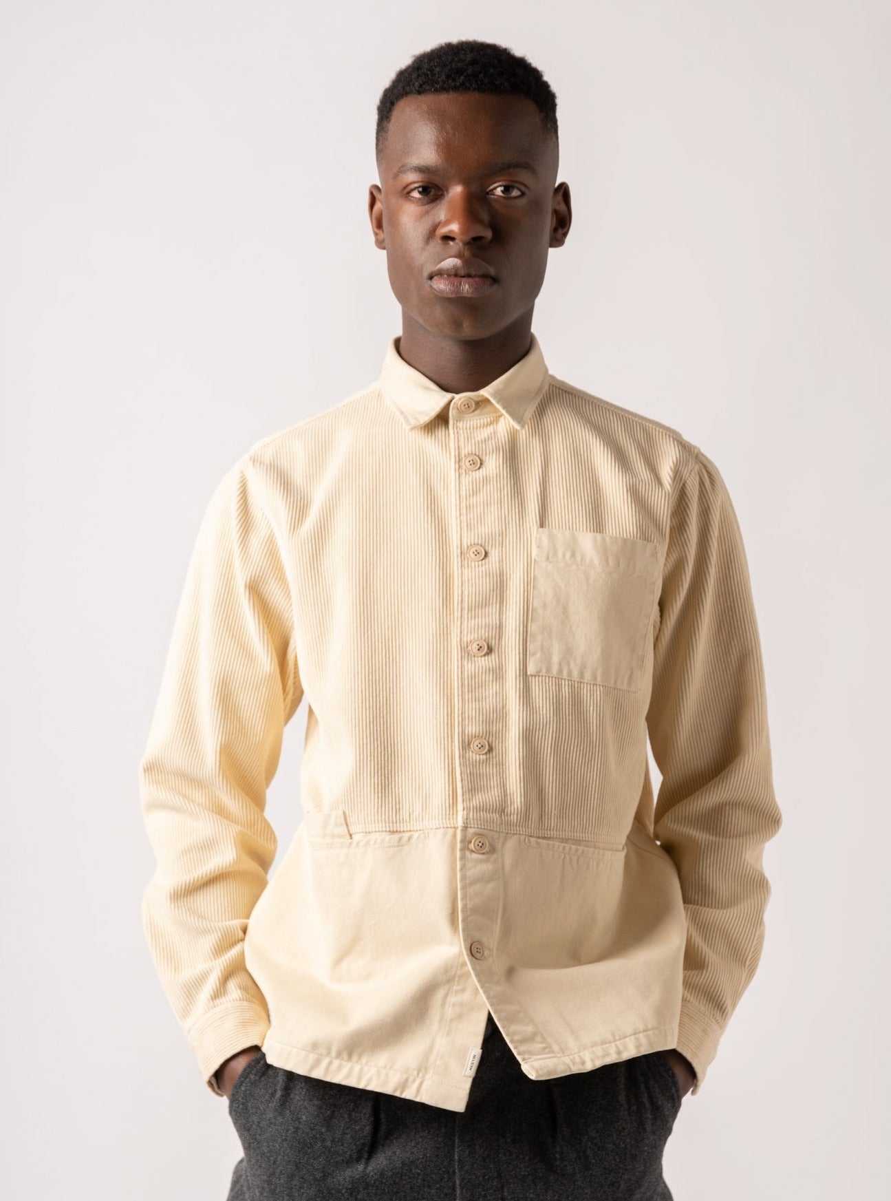 Rosyth Shirt Jacket in Ecru Corduroy