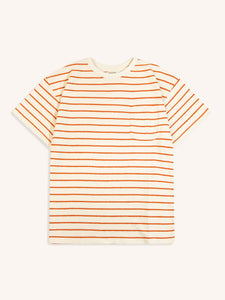 A striped short sleeve t-shirt from menswear brand KESTIN, on a white background.