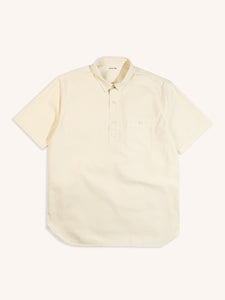 A short sleeve shirt from menswear brand KESTIN, in ecru on a white background.