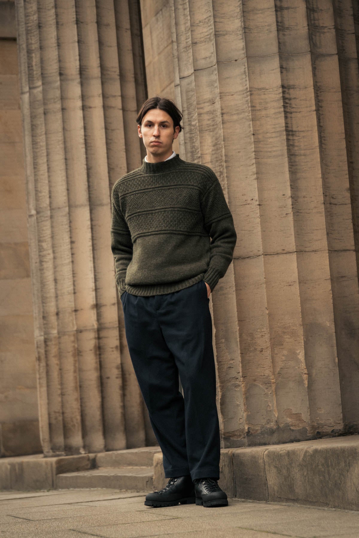 Fife Gansey Knit in Forest Green (Kestin Exclusive)