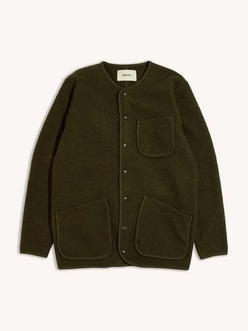 A wool fleece by Scottish menswear designer KESTIN, in a green colour.