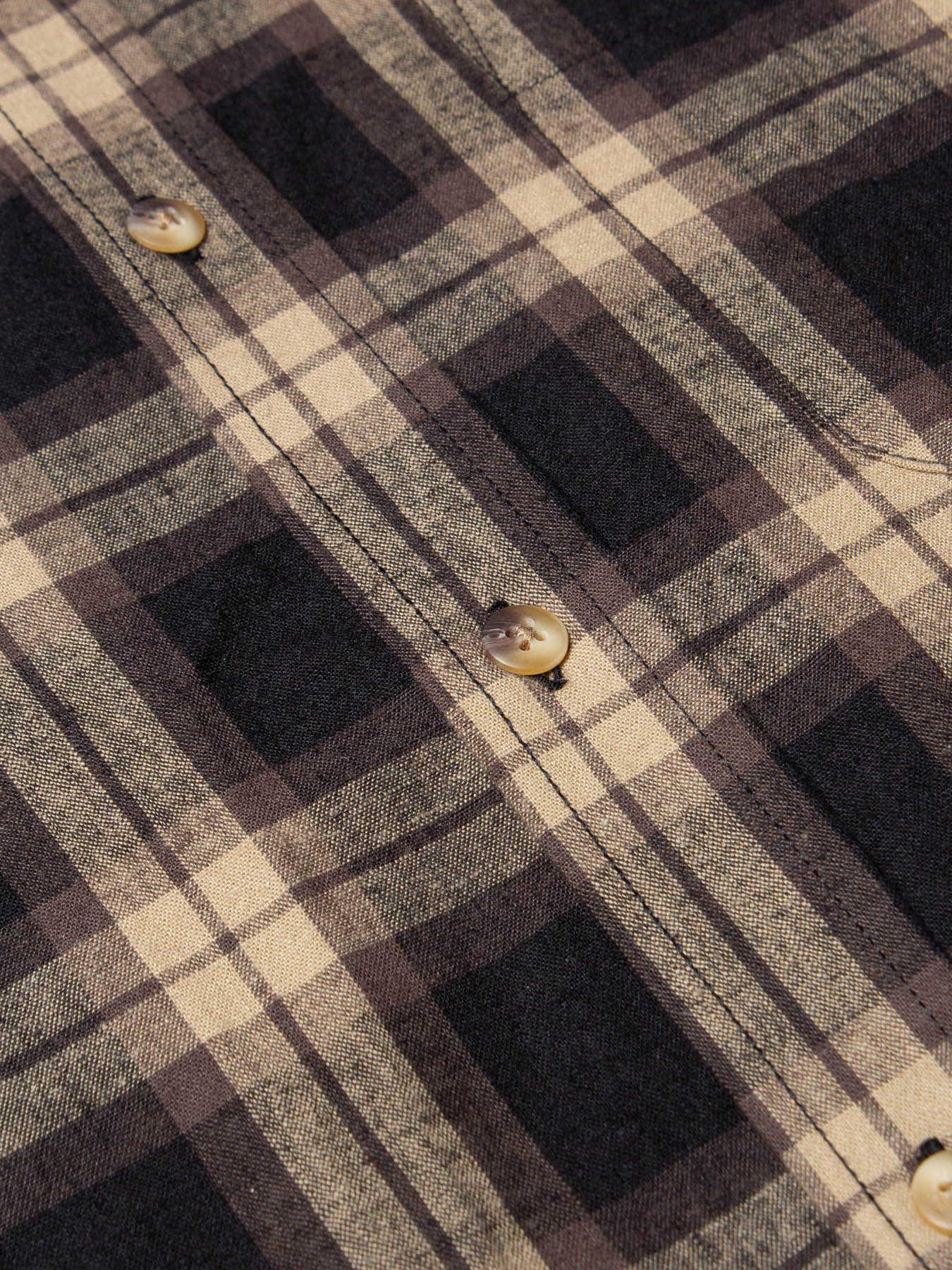 A premium Japanese cotton and linen blend, used to make a plaid flannel shirt.