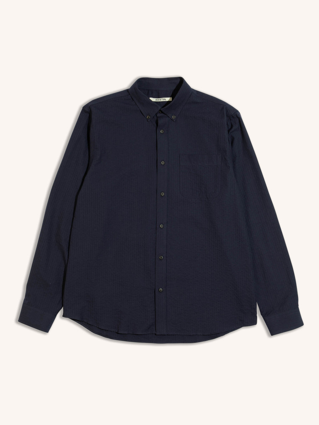 KESTIN | Raeburn Button Down Shirt in Navy Cotton Herringbone – Kestin