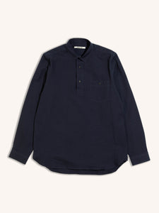A traditional workwear shirt from Scottish premium menswear designer KESTIN; the Granton Shirt in Navy Herringbone.