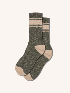 Elgin Cotton Sock in Forest Marl / Stone