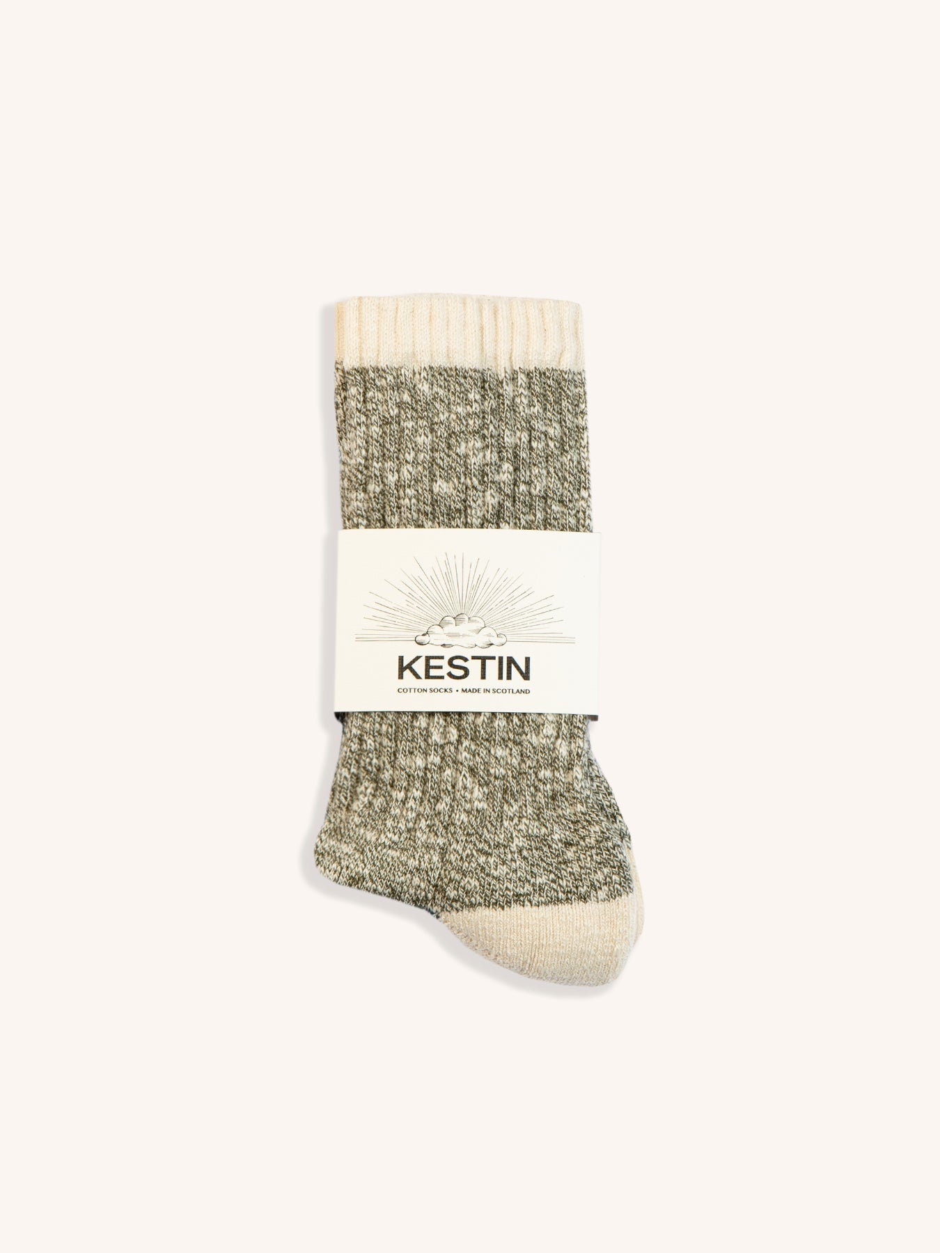 Elgin Cotton Sock in Olive Marl
